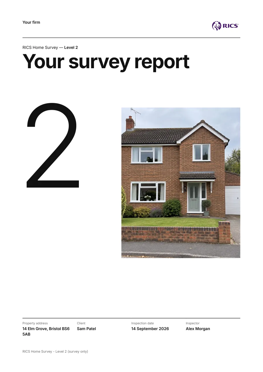 The Minimal design: a Level 2 survey cover